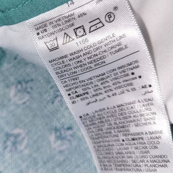 Old Navy Teal Turquoise Linen Blend Shorts 14 - Picture 9 of 11